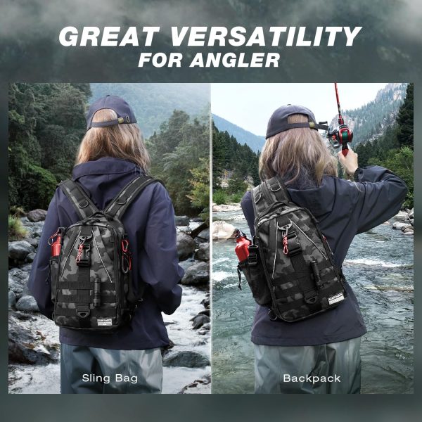 Ghosthorn Fishing Backpack with Rod Holder - Tackle Sling Bag - Fly Fishing Gifts for Men and Women - Image 2