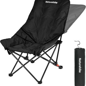 Naturehike Seastar Padded Camping Chair, Oversized 2-Position Adjustable Folding Chair, Portable Camp Chair with Side Pocket & Carry Bag